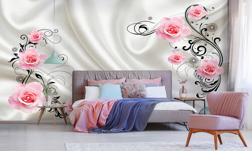 ФОТОПАННО DIVINO DECOR  ШЕЛК И РОЗЫ L-062 400х270