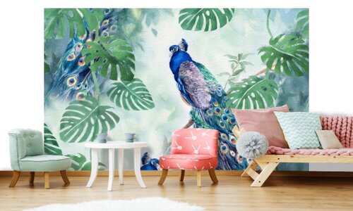 ФОТОПАННО DIVINO DECOR ПАВЛИНЫ НА ВЕТВЯХ H-075  300х270